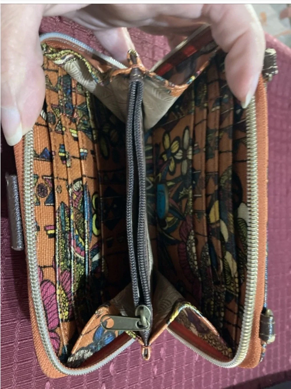 Sakroots Wallet Card Holder Colorful Owl Pattern